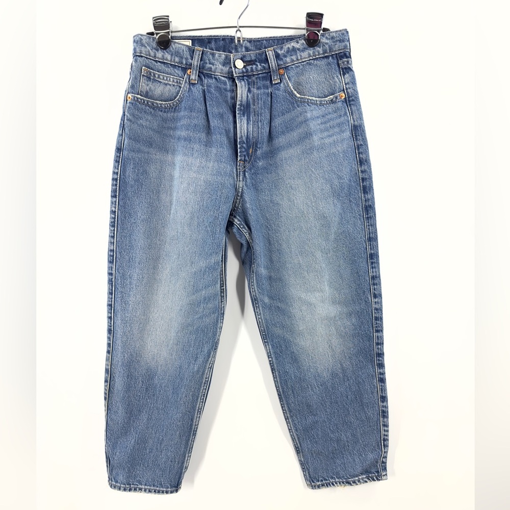 Gap High Rise Barrel Jeans Womens Size 28/6 Petite Light Indigo Wash - Picture 3 of 11